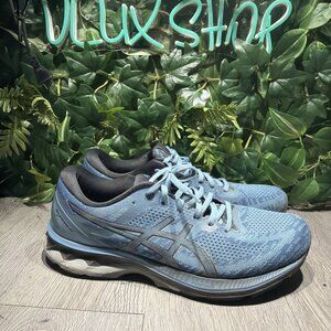 Asics Mens Gel Kayano 27 Blue Lace Up Running Shoes Sneakers Size 13
